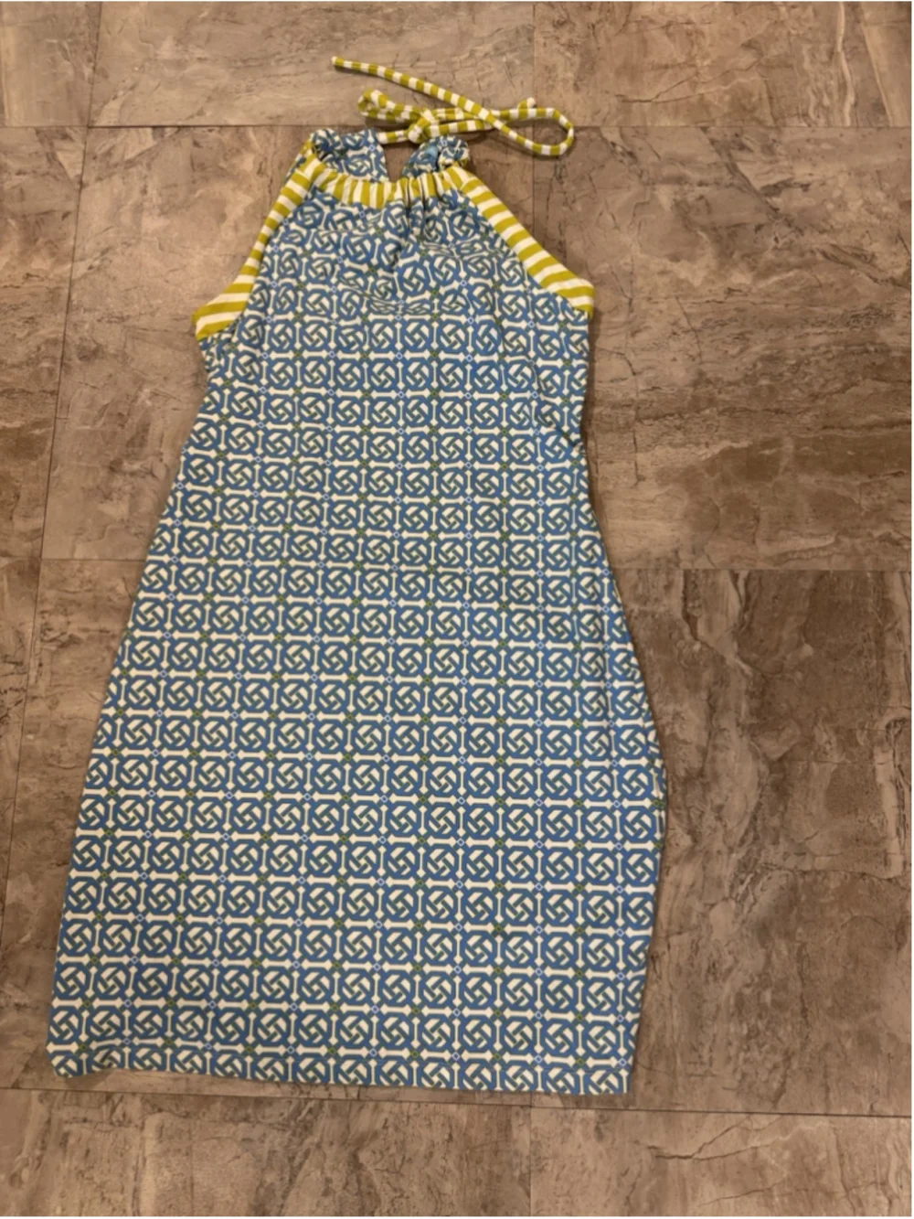 J. Mclaughlin Womens Maria Halter Dress Catalina Cloth Geometric Shelf Bra S